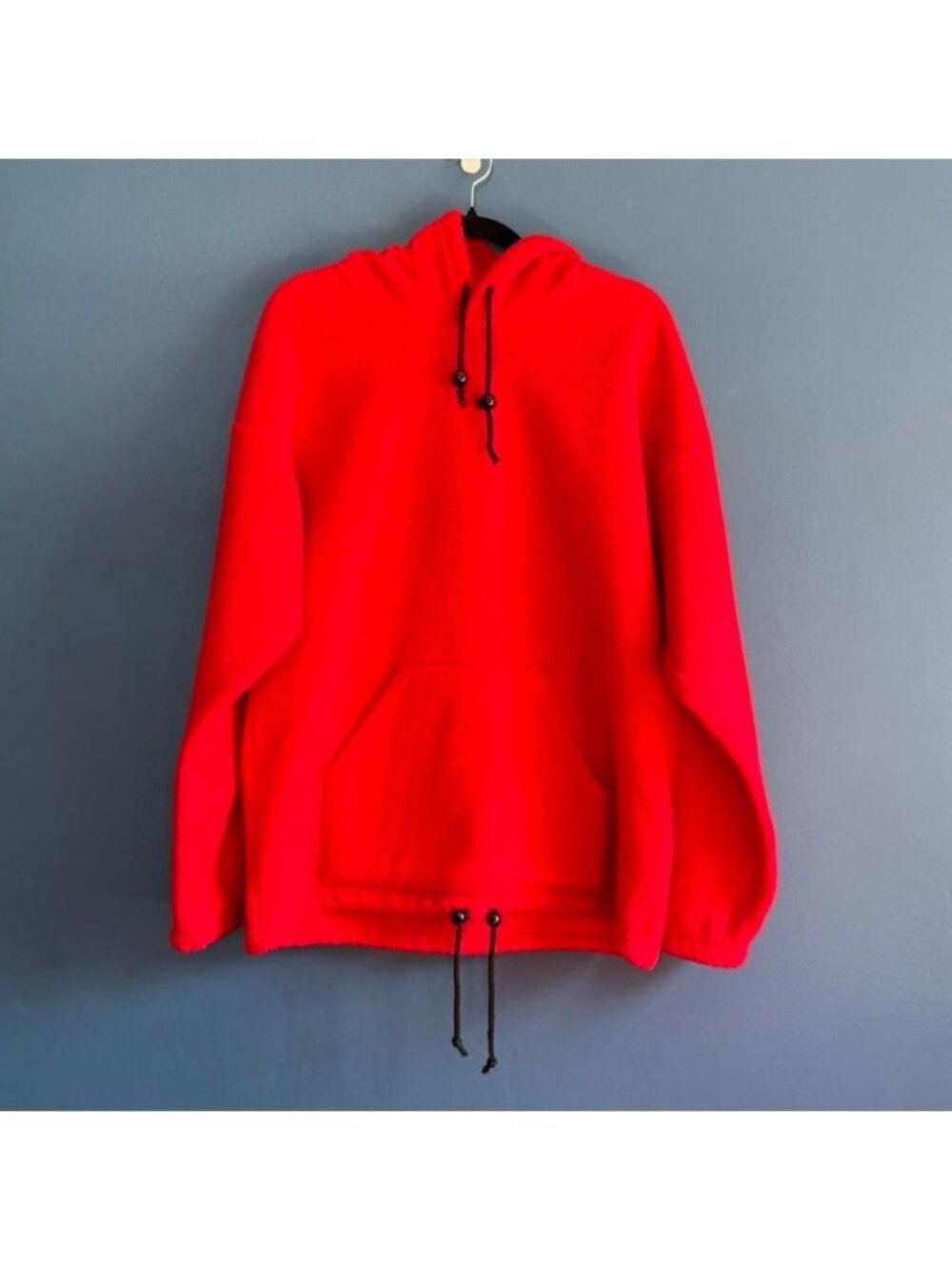 Vintage 90s Hoodie Unisex‎ Size S/M Big Chill Red Fleece Made In USA Oversized
